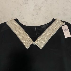 Maeve Anthropologie pearl shirt collar